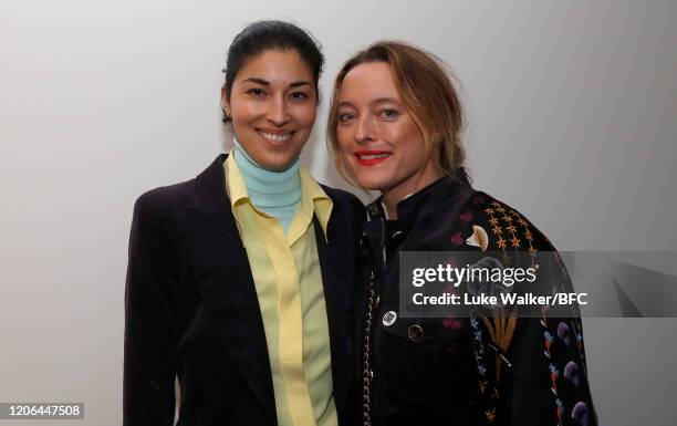 Alice Temperley In Conversation With Caroline Issa during London Fashion Week February 2020 at the BFC Show Space on February 15, 2020 in London,...