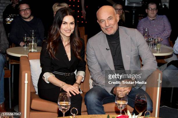 Viktoria Lauterbach and Heiner Lauterbach during the "3 Nach 9" talk show on February 14, 2020 in Bremen, Germany.
