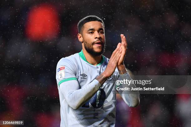 Dominic Samuel of Blackburn Rovers claps the fans during the Sky Bet Championship match between Charlton Athletic and Blackburn Rovers at The Valley...