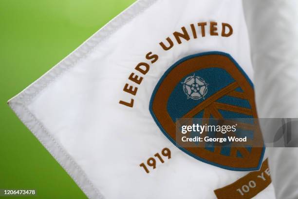 Detailed view of a Leeds United corner flag prior to kick off ahead of the Sky Bet Championship match between Leeds United and Bristol City at Elland...