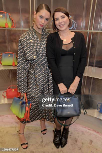 Iris Law and Sadie Frost attend the launch event of Mulberry's 'Iris for Iris' capsule collection designed by Iris Law, on March 10, 2020 in London,...