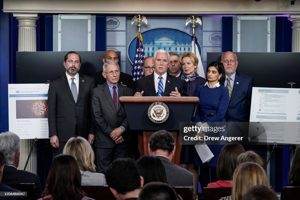 Vice President Pence, Coronavirus Task Force Hold Briefing At The White House