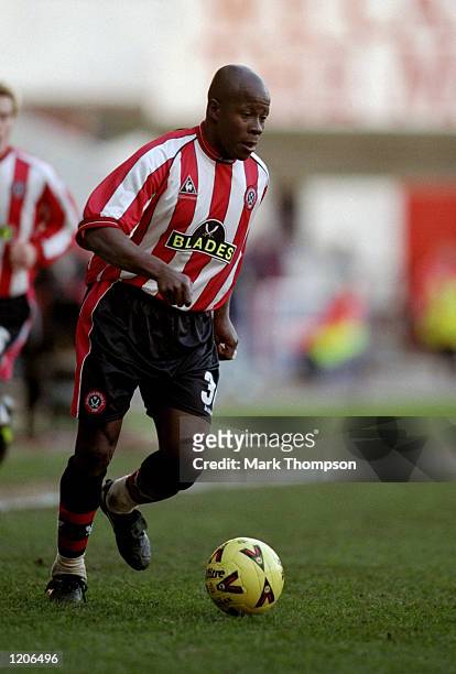 Paul Hall of Sheffield United in action during the Nationwide Division One match against Blackburn Rovers played at Bramall Lane in Sheffield,...