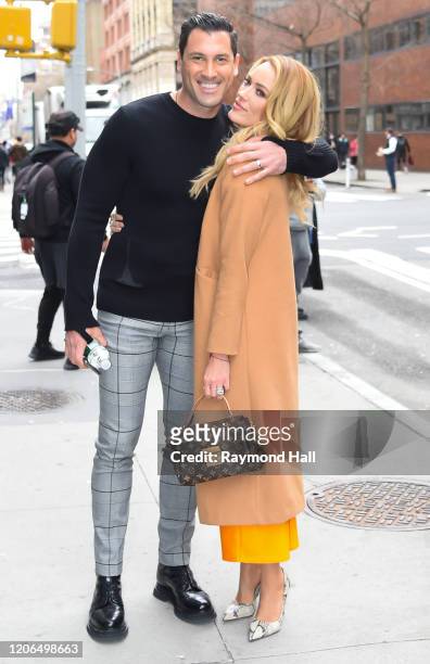 Peta Murgatroyd and Maksim Chmerkovskiy are seen outside the Build Studioon March 10, 2020 in New York City.