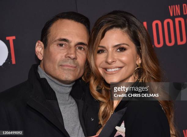 Journalist Maria Menounos and her husband Keven Undergaro arrive for the premiere of Sony's "Bloodshot" at the Regency Village theatre on March 10,...