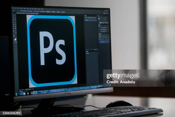 Computer screen displays Photoshop logo on the Photoshop program in Izmir, Turkey on March 10, 2020. Mahmut Serdar Alakus / Anadolu Agency