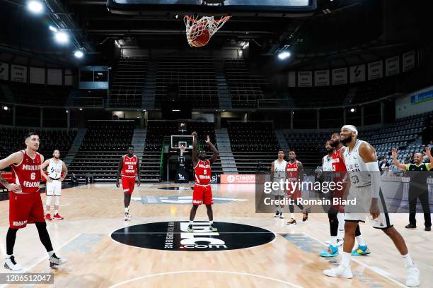 Anthony CLEMMONS of Monaco and Adreian PAYNE of Lyon during the Jeep Elite match between LDLC Asvel Lyon-Villeurbanne and AS Monaco Basket on March...