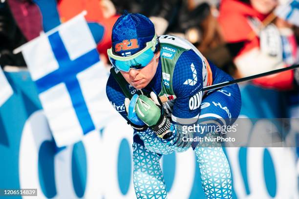 Krista Pärmäkoski competes during the women's 10.0 km cross-country interval of the FIS Cross Country World Cup in Lahti, Finland, on February 29,...