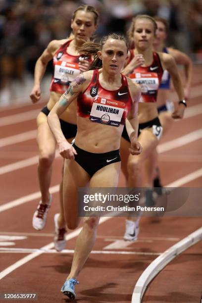 Shelby Houlihan competes in the Women's 1500 Meter final during the 2020 Toyota USATF Indoor Championships at Albuquerque Convention Center on...