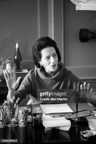 Diana Vreeland , Fashion Editor of Harper's Bazaar, in her office, May 1, 1963.