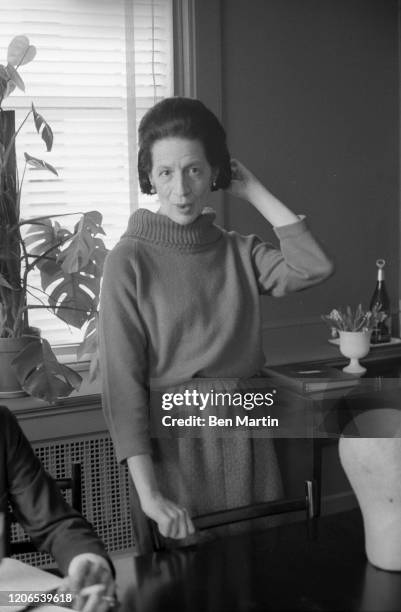 Diana Vreeland , Fashion Editor of Harper's Bazaar, in her office, May 1, 1963.