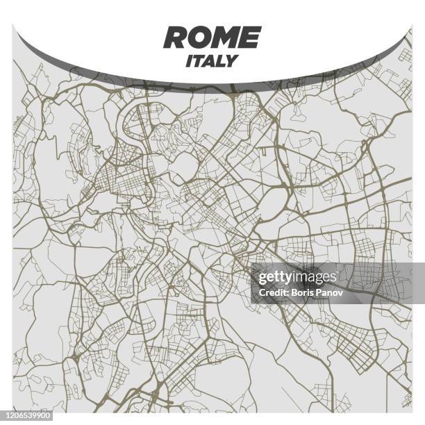フラットホワイトとベージュシティストリート地図 ローマ, イタリア 現代の創造的背景に - ローマイタリア - イタリア ローマ点のイラスト素材／クリップアート素材／マンガ素材／アイコン素材