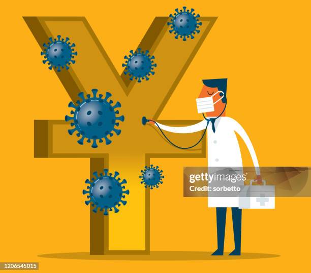 china yuan - virus - negative covid test stock illustrations