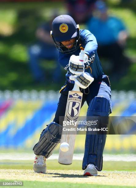 Nilakshi de Silva of Sri Lanka bats during the ICC Women's T20 Cricket World Cup Warm Up match between Sri Lanka and South Africa at Karen Rolton...