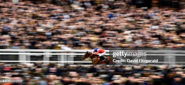 Cheltenham , United Kingdom - 11 March 2020; Envoi Allen, with Davy Russell up, their way to winning the Ballymore Novices' Hurdle on Day Two of the...