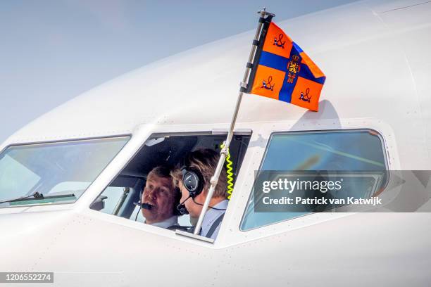 King Willem-Alexander of The Netherlands and Queen Maxima of The Netherlands arrive at the airport of Jogyjakarta with the Dutch Government plane...