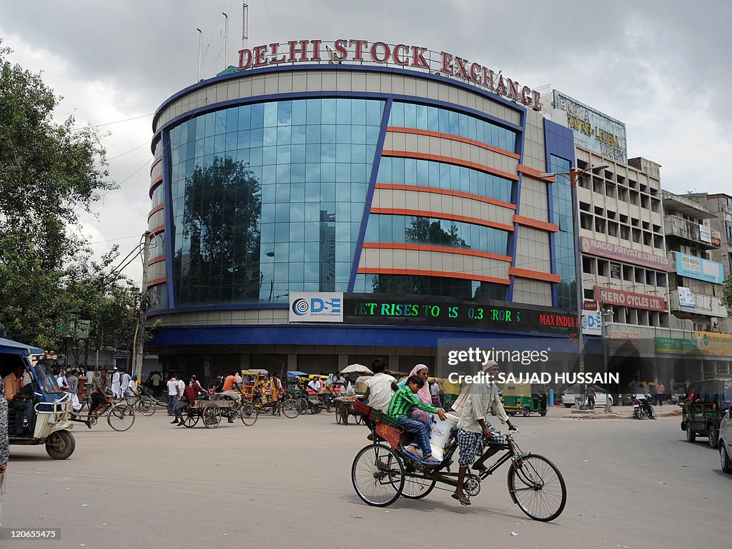 A view of the Delhi stock exchange in th