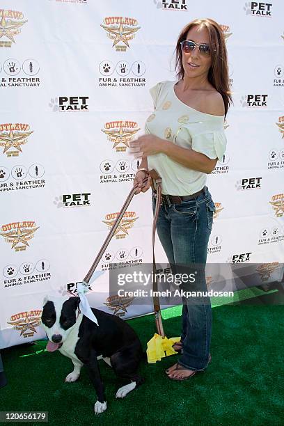 Julie Benz attends the 1st Annual "Cuts 4 Critters" Celebrity Green Carpet & Pet Adoption on August 7, 2011 in Tarzana, California.