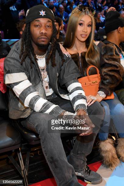 Offset and Cardi B attend 2020 State Farm All-Star Saturday Night at United Center on February 15, 2020 in Chicago, Illinois.