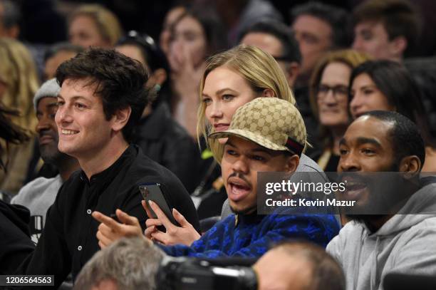 Joshua Kushner, Karlie Kloss, and Taylor Bennett attend 2020 State Farm All-Star Saturday Night at United Center on February 15, 2020 in Chicago,...