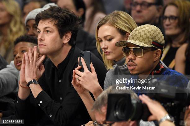 Joshua Kushner, Karlie Kloss, and Taylor Bennett attend 2020 State Farm All-Star Saturday Night at United Center on February 15, 2020 in Chicago,...