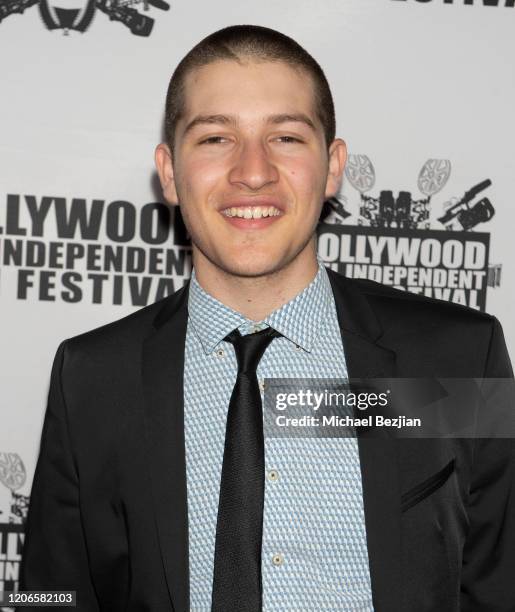 Victor Daniel Cardenas arrives at "A Dark Foe" Film Premiere on February 15, 2020 in Los Angeles, California.