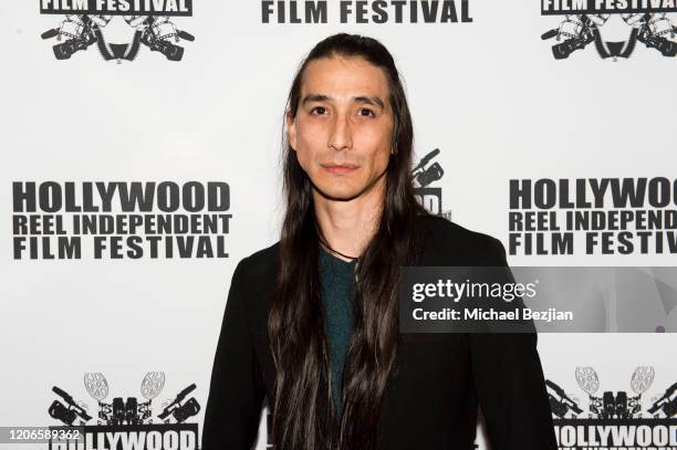 Tocala Black Elk arrives at "A Dark Foe" Film Premiere on February 15, 2020 in Los Angeles, California.