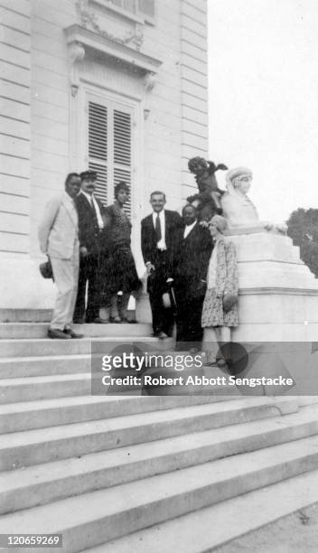 Portrait of Dahomian 'Prince' Kojo Tovalou Houenou and his wife, American opera singer Roberta Dodd Crawford , American newspaper publisher Robert...
