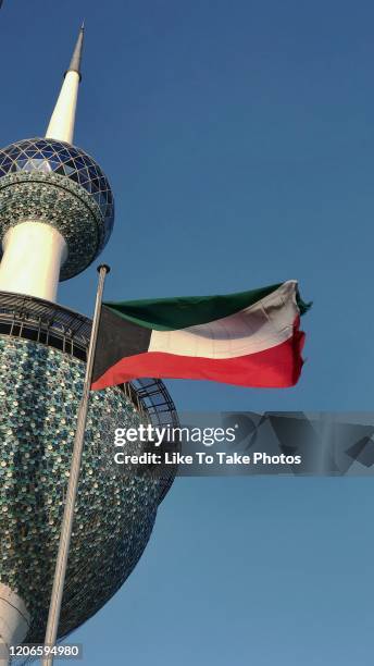 kuwait flag - kuwaiti flag - fotografias e filmes do acervo