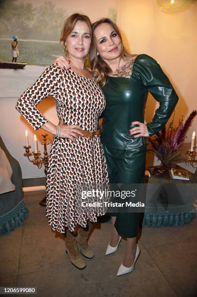 Tina Ruland, Regina Halmich during the art & event space "Paris 44" opening by Anja Gockel and Anna von Griesheim on March 11, 2020 in Berlin,...