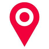 Red GPS pointer location map icon vector illustration