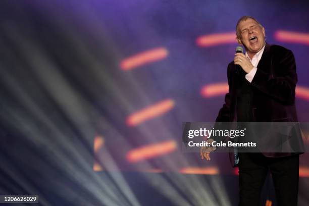 John Farnham performs during Fire Fight Australia at ANZ Stadium on February 16, 2020 in Sydney, Australia.