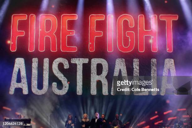 John Farnham performs during Fire Fight Australia at ANZ Stadium on February 16, 2020 in Sydney, Australia.
