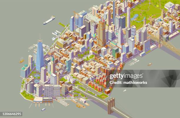ilustrações de stock, clip art, desenhos animados e ícones de isometric new york bold color - apartamento tipo loft