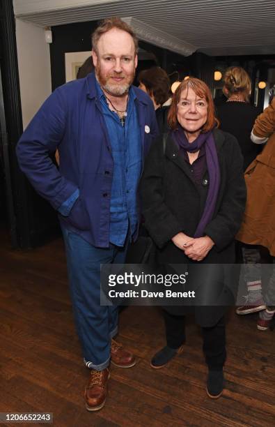 David Ganly and Rima Horton attend the press night after party for "On Blueberry Hill" at Walkers of Whitehall on March 11, 2020 in London, England.