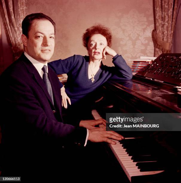 Edith Piaf and composer Charles Dumont in France.