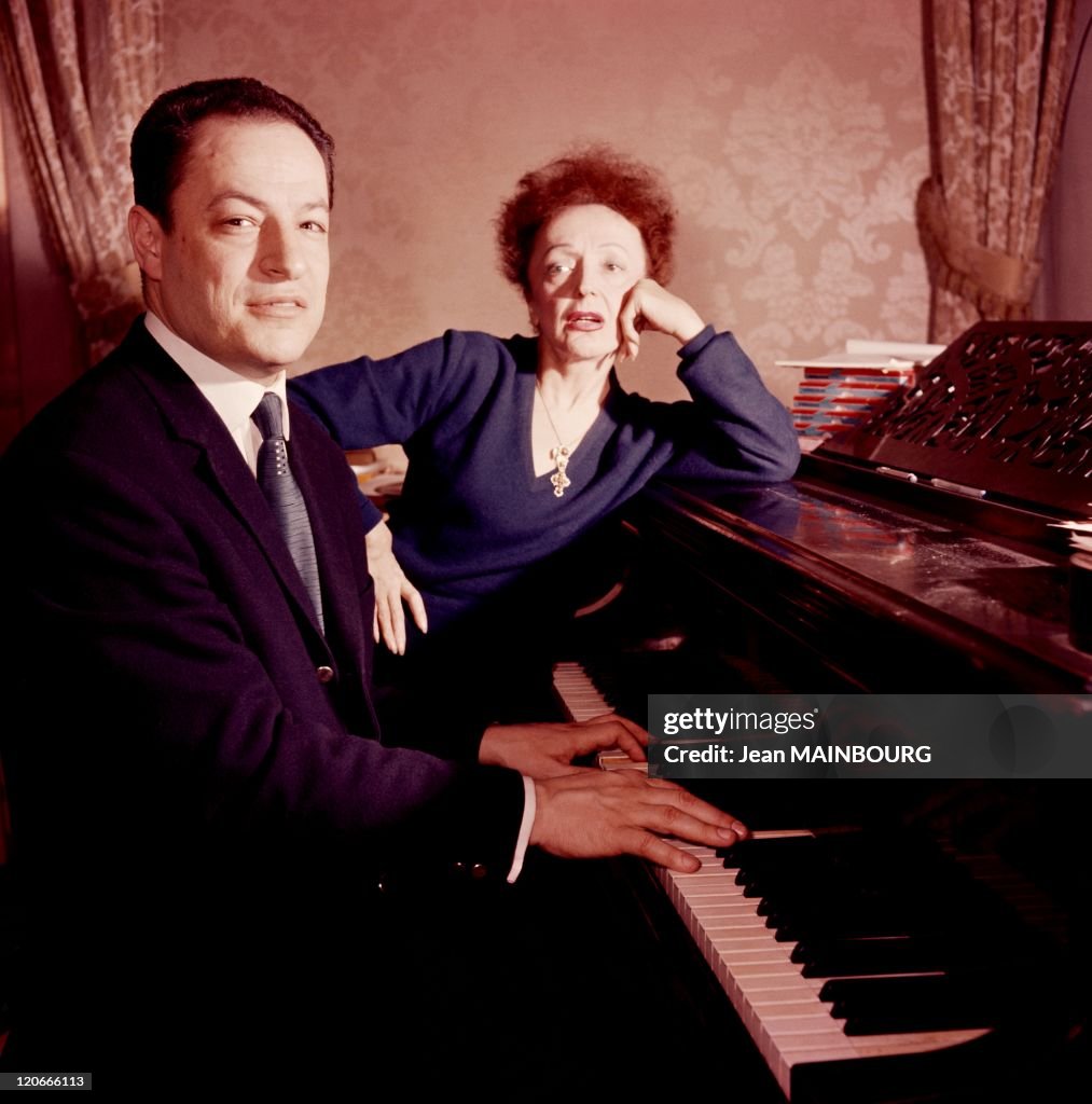 Edith Piaf And Composer Charles Dumont In France -