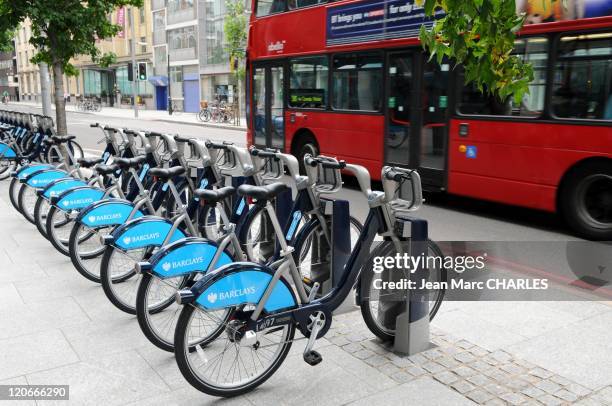 Barclays Cycle Hire in London, United Kingdom on January 01 2010.