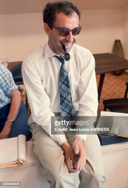 Jean Luc Godard in France in 1963 - Jean Luc Godard during the shooting of "Le Mepris".