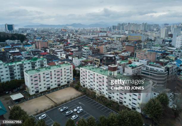 Photo taken on March 10, 2020 shows an apartment complex reserved for young, poor women, which has seen nearly a third of its 142 residents test...