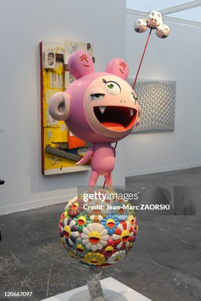 The International Exhibition of Contemporary Art in the Grand Palais, in Paris, France on October 23, 2010 - a single a Takashi Murakami's work of...