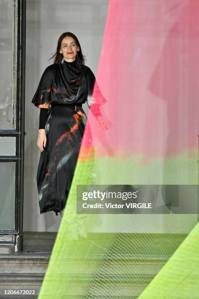 England - FEBRUARY16: Fashion designer Roksanda Ilincic walks the runway during the Rokdanda Ready to Wear Fall/Winter 2020-2021 show as part of the...