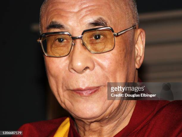Close-up of the 14th Dalai Lama , Ann Arbor, Michigan, April 18, 2004.