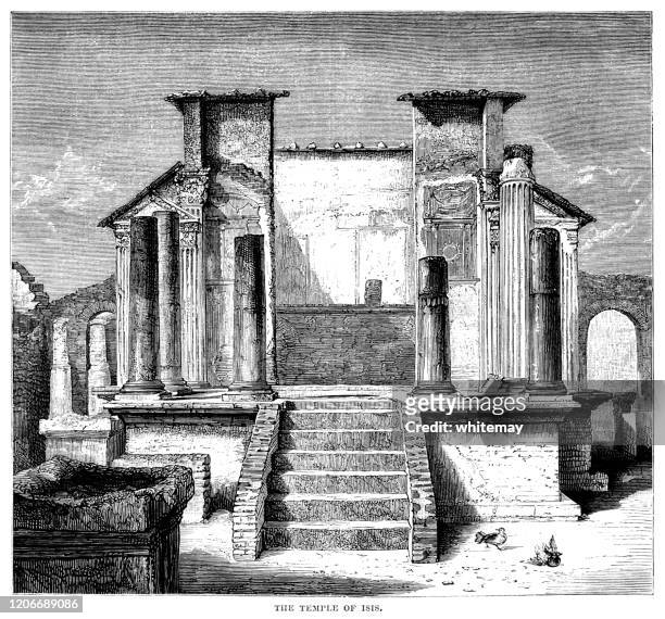 ilustraciones, imágenes clip art, dibujos animados e iconos de stock de el templo de isis en pompeya, italia - isis