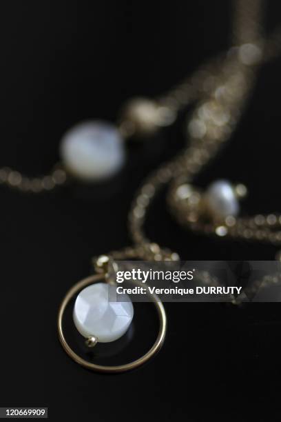 Gold and mother-of-pearl jewel in London, United Kingdom - Jewel from the "Perle de Lune" collection for children, created in London by the french...