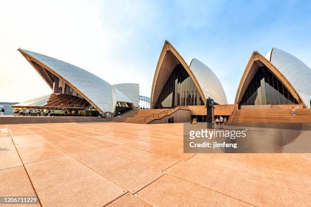 beautiful opera house view at dusk, australia - sydney opera house stock pictures, royalty-free photos & images