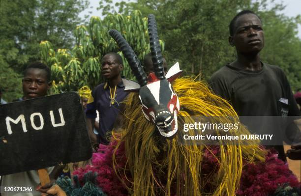 Mask dancing in the Bobo land in Burkina Faso in 2009 - Village of Mou.