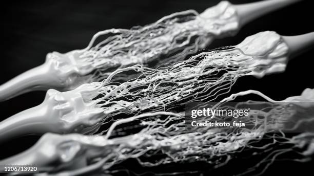 neuron synapse - nervous tissue stock pictures, royalty-free photos & images