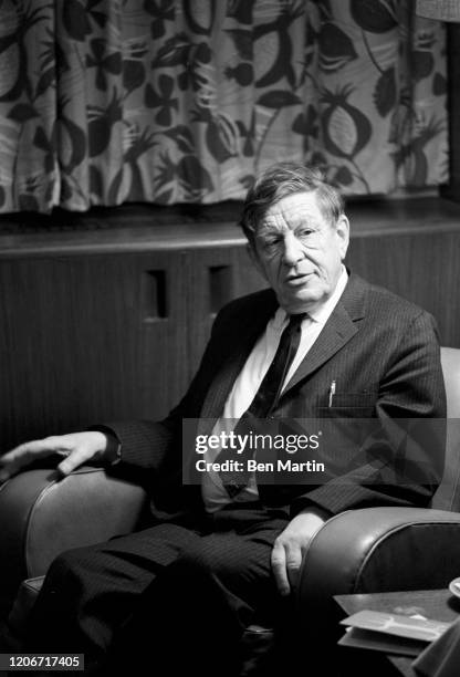 Auden , English-American poet, photographed prior to a poetry reading at the Madison campus of the University of Wisconsin, March 11, 1963.