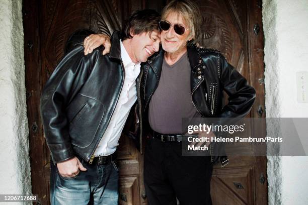 Jacques Dutronc and his son Thomas are photographed for Paris Match on February 22, 2020 in Monticello, Corsica.